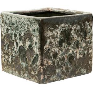 Lava Relic Jade Cube bloempot binnen 20x20x20 cm Lava Relic Jade Cube bloempot binnen 20x20x20 cm