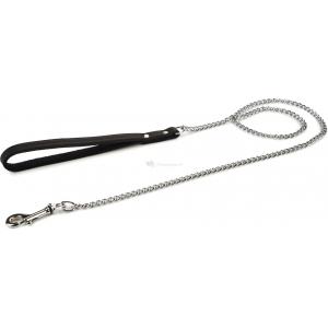 Hondenriem met ketting 120cm x 12mm zwart Hondenriem met ketting 120cm x 12mm zwart