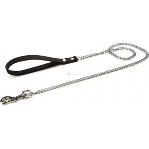 Hondenriem met ketting 120cm x 16mm zwart Hondenriem met ketting 120cm x 16mm zwart