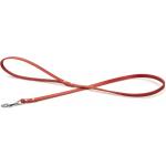 Hondenriem van leer 100cm x 10mm rood