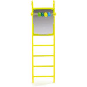 Parkieten ladder met spiegel en telraam Parkieten ladder met spiegel en telraam