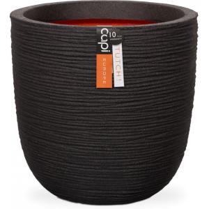 Capi Nature Rib NL bol 54x52cm bloempot zwart Capi Nature Rib NL bol 54x52cm bloempot zwart