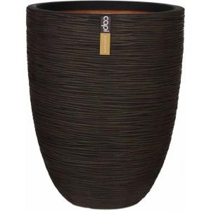 Capi Nature Rib NL vase laag 44x56cm bloempot bruin Capi Nature Rib NL vase laag 44x56cm bloempot bruin