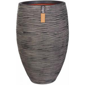 Capi Nature Rib NL vase luxe 39x60cm bloempot antraciet Capi Nature Rib NL vase luxe 39x60cm bloempot antraciet