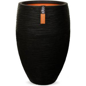 Capi Nature Rib NL vase luxe 45x72cm bloempot zwart Capi Nature Rib NL vase luxe 45x72cm bloempot zwart