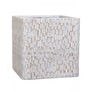 Capi Nature stone 41x41x41cm vierkante plantenbak ivoor Capi Nature stone 41x41x41cm vierkante plantenbak ivoor