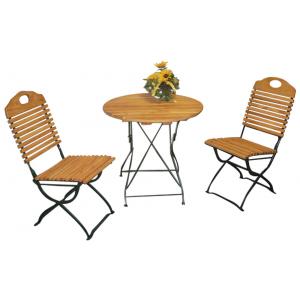 Hardhouten bistroset Bad Tolz ⌀ 77 cm met groen frame Hardhouten bistroset Bad Tolz ⌀ 77 cm met groen frame