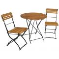 Hardhouten bistroset M&uuml;nchen ⌀ 77 cm met groen frame