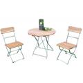 Hardhouten Bistroset M&uuml;nchen ⌀ 77 cm met metalen frame