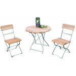 Hardhouten Bistroset M&uuml;nchen ⌀ 77 cm met metalen frame