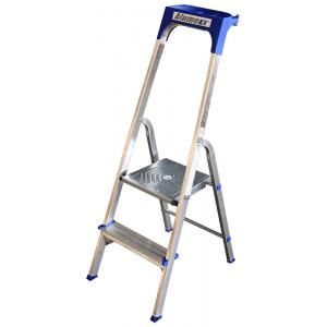 Huishoudtrap aluminium 2-treden Huishoudtrap aluminium 2-treden