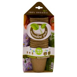 Woodee kweekpot ø 8 cm - 16 stuks Woodee kweekpot ø 8 cm - 16 stuks