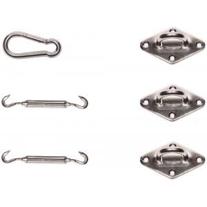 Bevestigingsset voor schaduwdoek driehoek Bevestigingsset voor schaduwdoek driehoek