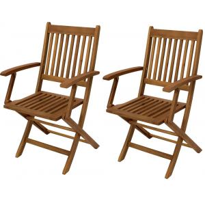 Benita houten tuinstoel set van 2 stuks Benita houten tuinstoel set van 2 stuks