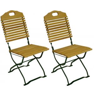 Bistrostoel set inklapbaar Bad Tolz - groen frame Bistrostoel set inklapbaar Bad Tolz - groen frame