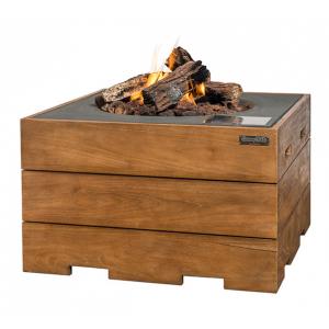 Cocoon vuurtafel teakhout vierkant antraciet Cocoon vuurtafel teakhout vierkant antraciet