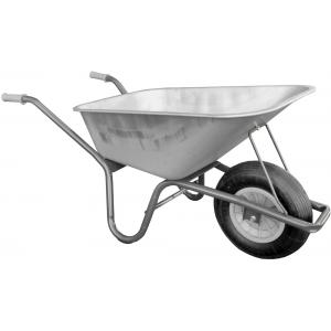 Kruiwagen basic grijs 85 liter verzinkt met anti-lek kruiwagenwiel Kruiwagen basic grijs 85 liter verzinkt met anti-lek kruiwagenwiel