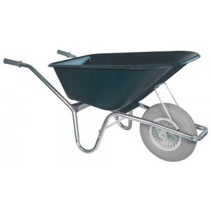 Kruiwagen verzinkt 100 liter groen met anti-lek kruiwagenwiel Kruiwagen verzinkt 100 liter groen met anti-lek kruiwagenwiel