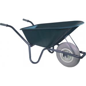 Kruiwagen gecoat 100 liter groen met anti-lek kruiwagenwiel Kruiwagen gecoat 100 liter groen met anti-lek kruiwagenwiel