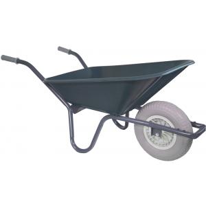 Kruiwagen basic grijs 80 liter groen met anti-lek kruiwagenwiel Kruiwagen basic grijs 80 liter groen met anti-lek kruiwagenwiel