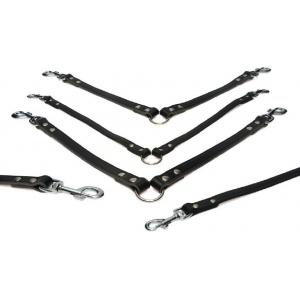 Lederen koppellijn voor 2 honden zwart Lederen koppellijn voor 2 honden zwart