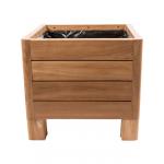Vierkante houten plantenbak naturel 50x50x45 cm