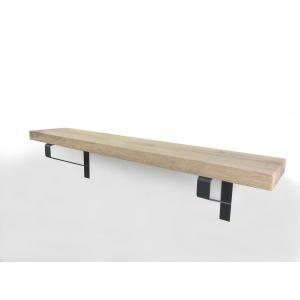 Eiken wandplank massief recht 120 cm op 20 cm diepe plankdragers Eiken wandplank massief recht 120 cm op 20 cm diepe plankdragers