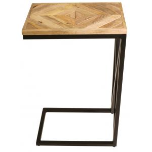 Mason bijzettafel mangohout blad met stalen frame 42x28x67 cm Mason bijzettafel mangohout blad met stalen frame 42x28x67 cm