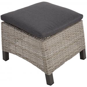 Prato Brick voetenbank wicker hocker antraciet 50x54x37 cm Prato Brick voetenbank wicker hocker antraciet 50x54x37 cm