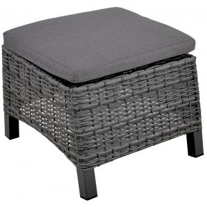 Prato Forte voetenbank wicker hocker antraciet 50x54x37 cm Prato Forte voetenbank wicker hocker antraciet 50x54x37 cm