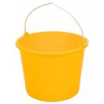 Kunststof emmer met beugel geel 12 liter