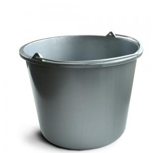 Kunststof emmer met beugel grijs 12 liter Kunststof emmer met beugel grijs 12 liter