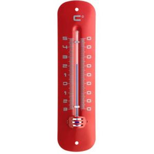 Metalen thermometer 19 cm rood voor gebruik binnen en buiten Metalen thermometer 19 cm rood voor gebruik binnen en buiten