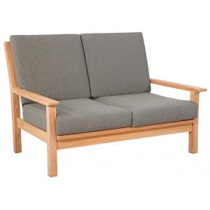 Teak 124 cm Loungebank inclusief kussens - 2 persoons Teak 124 cm Loungebank inclusief kussens - 2 persoons