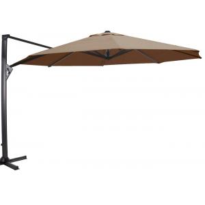 Taurus Zweefparasol taupe 350 cm ronde parasol Taurus Zweefparasol taupe 350 cm ronde parasol