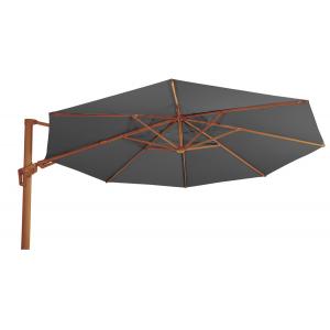 VirgoFlex Zweefparasol houtlook grijs 350 cm ronde parasol VirgoFlex Zweefparasol houtlook grijs 350 cm ronde parasol