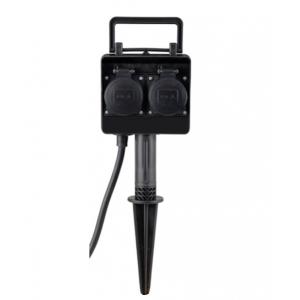 Buitenstopcontact 2-voudig met timer IP44 max 3680 Watt Buitenstopcontact 2-voudig met timer IP44 max 3680 Watt