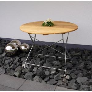 Tuintafel hout inklapbaar Bad Tolz - grijs frame ⌀ 100 cm Tuintafel hout inklapbaar Bad Tolz - grijs frame ⌀ 100 cm