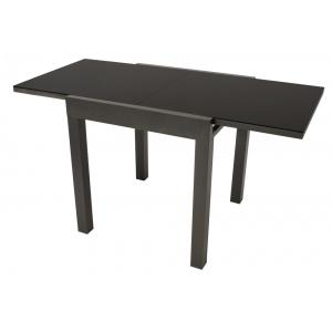 Uitschuifbare Tuintafel met glazen tafelblad 70/140 zwart Uitschuifbare Tuintafel met glazen tafelblad 70/140 zwart