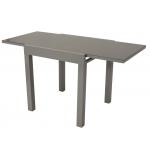 Uitschuifbare Tuintafel met glazen tafelblad 70/140 grijs