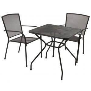 Bistroset 70 x 70 cm met stapelbare stoelen Bistroset 70 x 70 cm met stapelbare stoelen