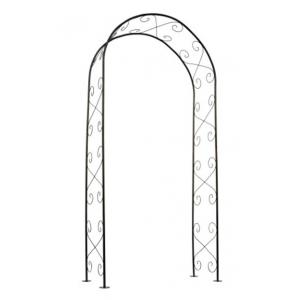 Metalen rozenboog 'Krullend' H 230 x 100 x 37 cm - zwart Metalen rozenboog 'Krullend' H 230 x 100 x 37 cm - zwart