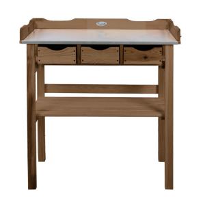 Oppottafel met zinken blad en lades H 82 x 80 x 38 cm Oppottafel met zinken blad en lades H 82 x 80 x 38 cm