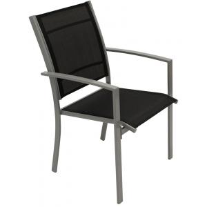 Terrasstoel set van 4 stuks - Aluminium Textiel - Grijs Zwart Terrasstoel set van 4 stuks - Aluminium Textiel - Grijs Zwart