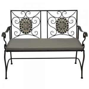 Metalen tuinbank - Aluminium steen - Zwart 116 cm Metalen tuinbank - Aluminium steen - Zwart 116 cm