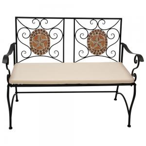 Metalen tuinbank - IJzer steen - Zwart 116 cm Metalen tuinbank - IJzer steen - Zwart 116 cm