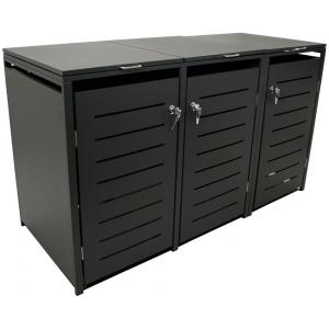 Kliko ombouw - Verzinkt staal - voor 3 kliko's 120L Antraciet Kliko ombouw - Verzinkt staal - voor 3 kliko's 120L Antraciet