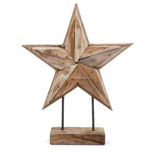 Deco Ster houten beeld 30 cm Deco Ster houten beeld 30 cm