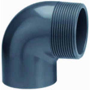 PVC knie 90 graden lijm x buitendraad PVC knie 90 graden lijm x buitendraad