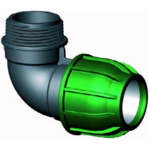 Knie 90 graden met buitendraad - buiskoppeling Knie 90 graden met buitendraad - buiskoppeling